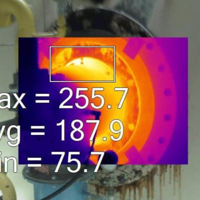 Spot temperature readings with a thermal camera