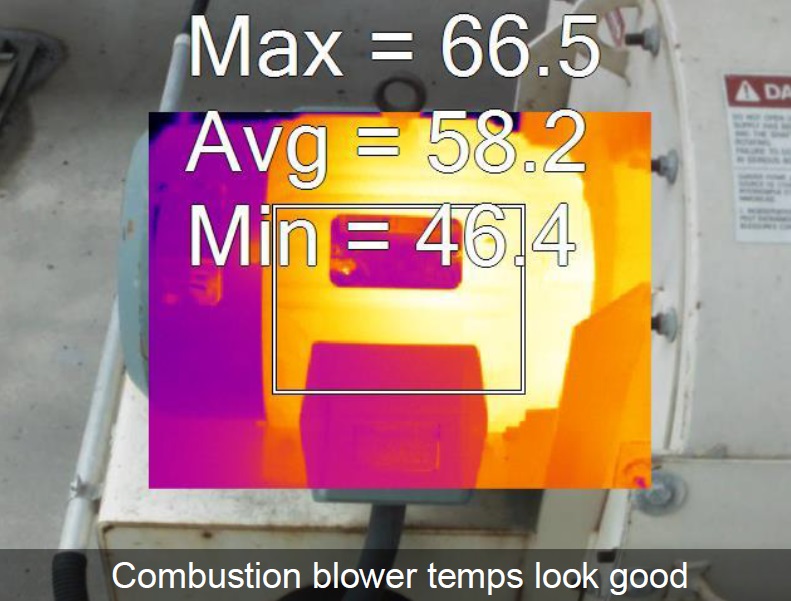 Temperature analysis of a combustion blower